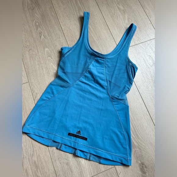 ADIDAS STELLA MCCARTNEY Sport Mesh Tank Top Blue XS PRELOVED - Picture 4 of 9
